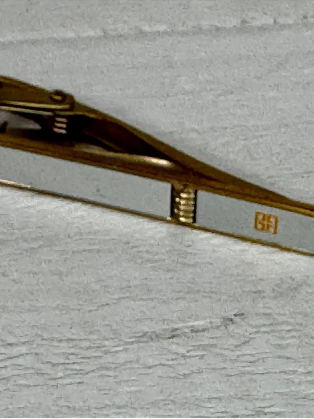 Givenchy Gold Tone & silver Tie Clip | Vintage Designer Tie Bar